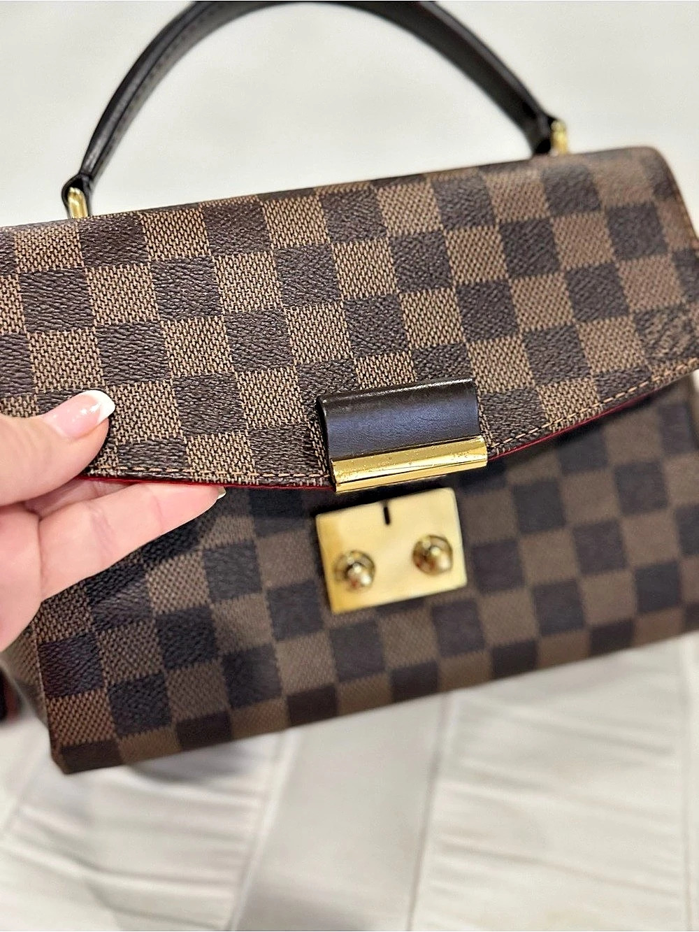 Louis Vuitton Croisette Damier Shoulder Bag Brown Like New